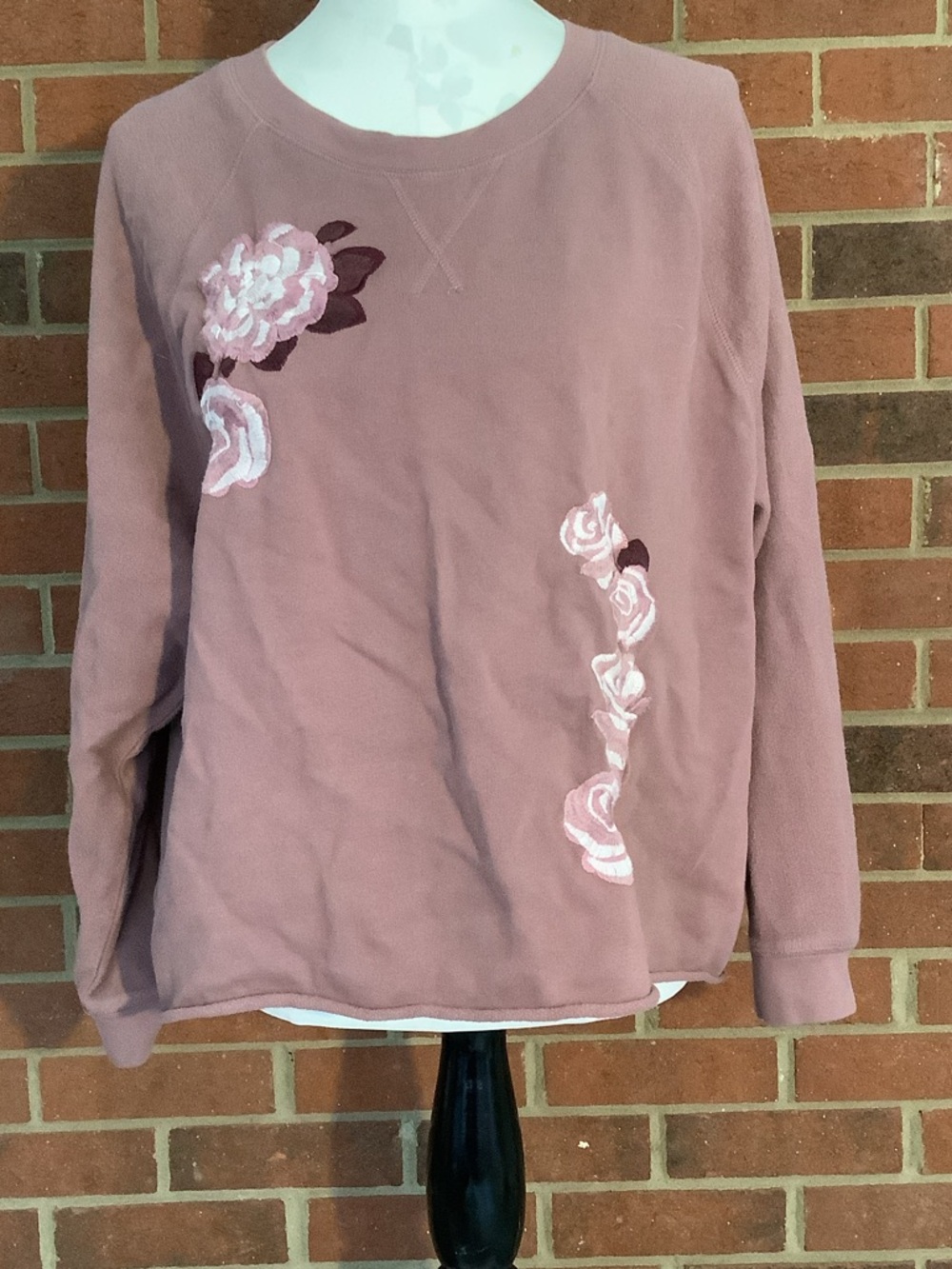 Lucky Brand Mauve Floral Sweatshirt